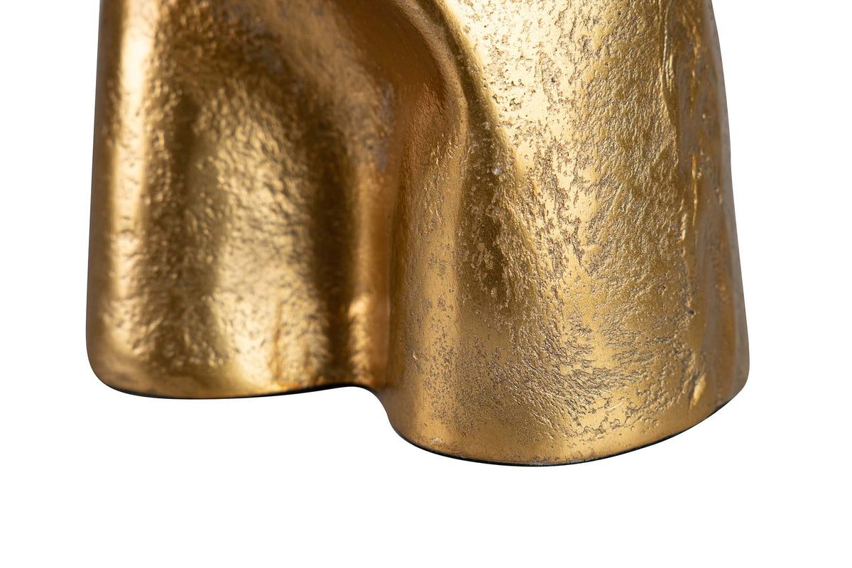 Centro de mesa com pé em alumínio branco e dourado