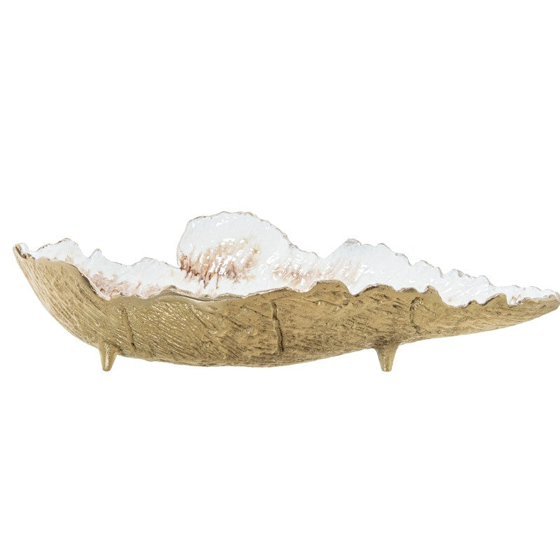 Centro de mesa em dourado e branco 46cm
