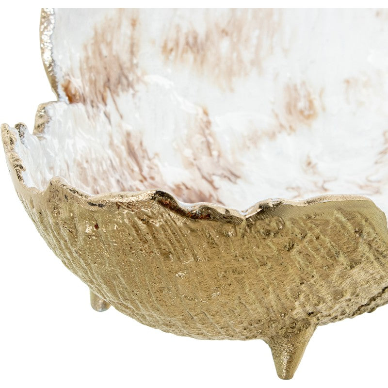 Centro de mesa em dourado e branco 46cm