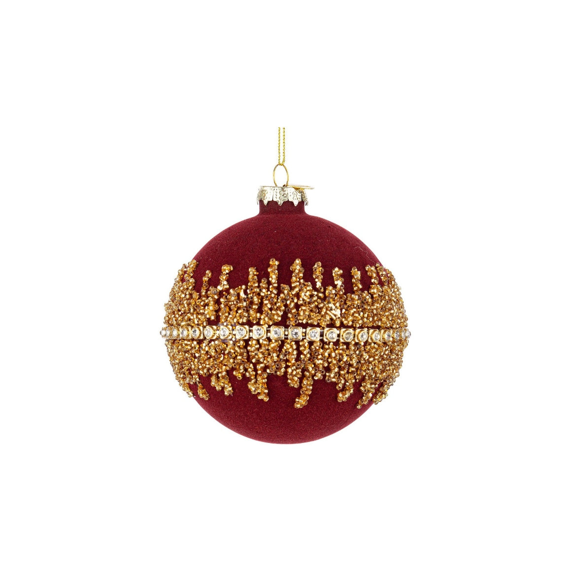 Conjunto de 4 Bolas de Natal Luxury Vermelho-Escuro Ø10 cm