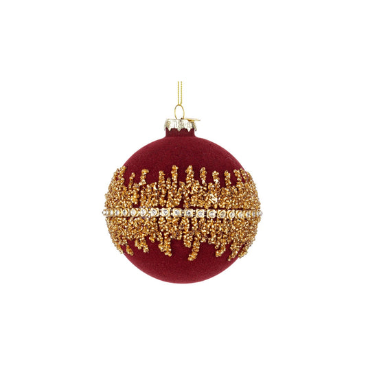 Conjunto de 4 Bolas de Natal Luxury Vermelho-Escuro Ø10 cm