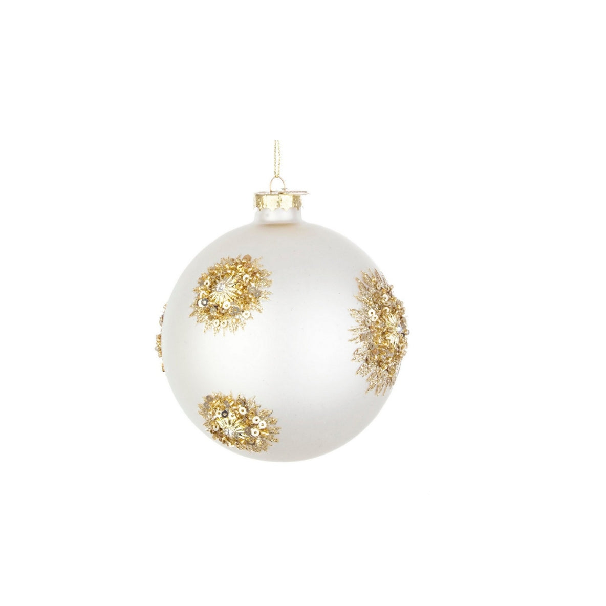 Conjunto de 4 Bolas de Natal Fairy branco em vidro Ø10 cm