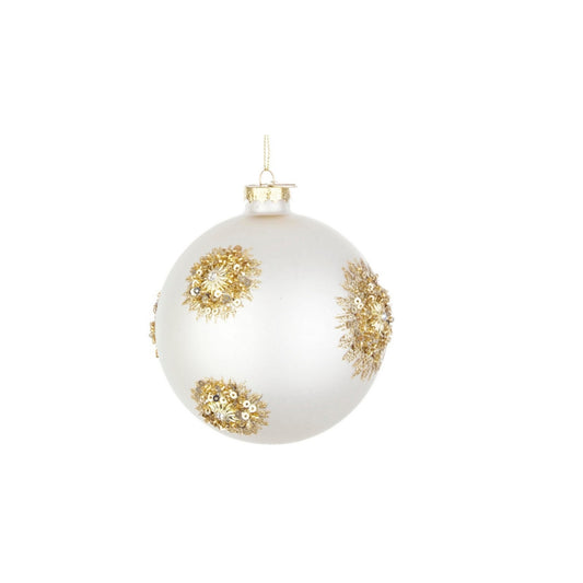 Conjunto de 4 Bolas de Natal Fairy branco em vidro Ø10 cm