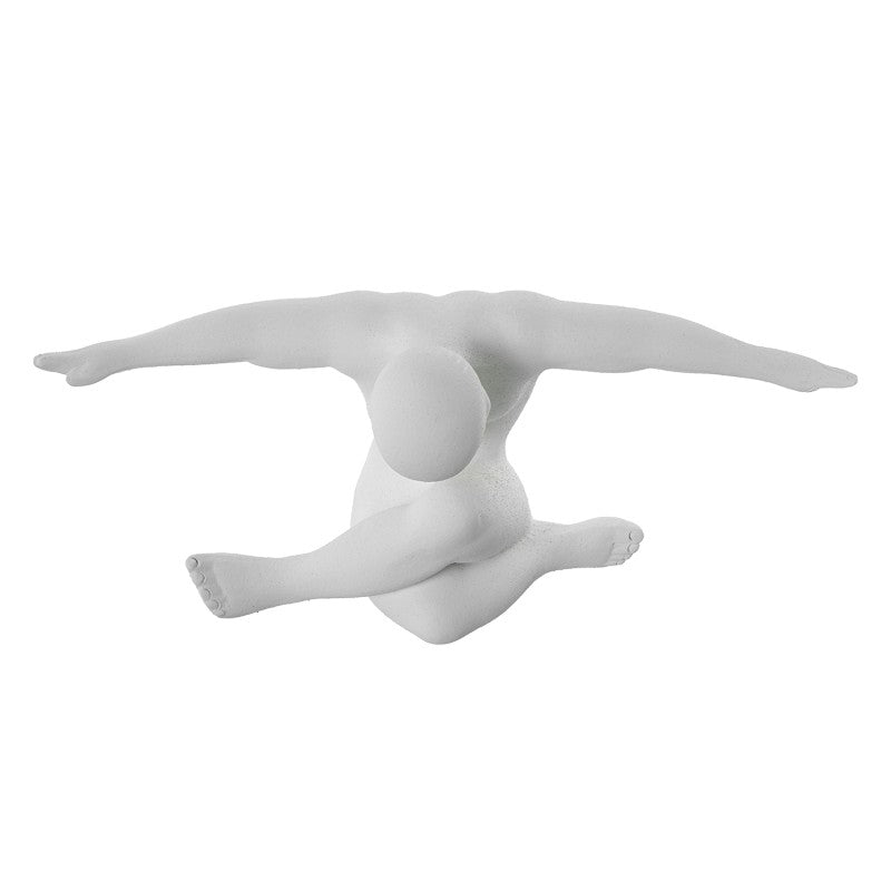 Escultura em cerâmica Atleta branco