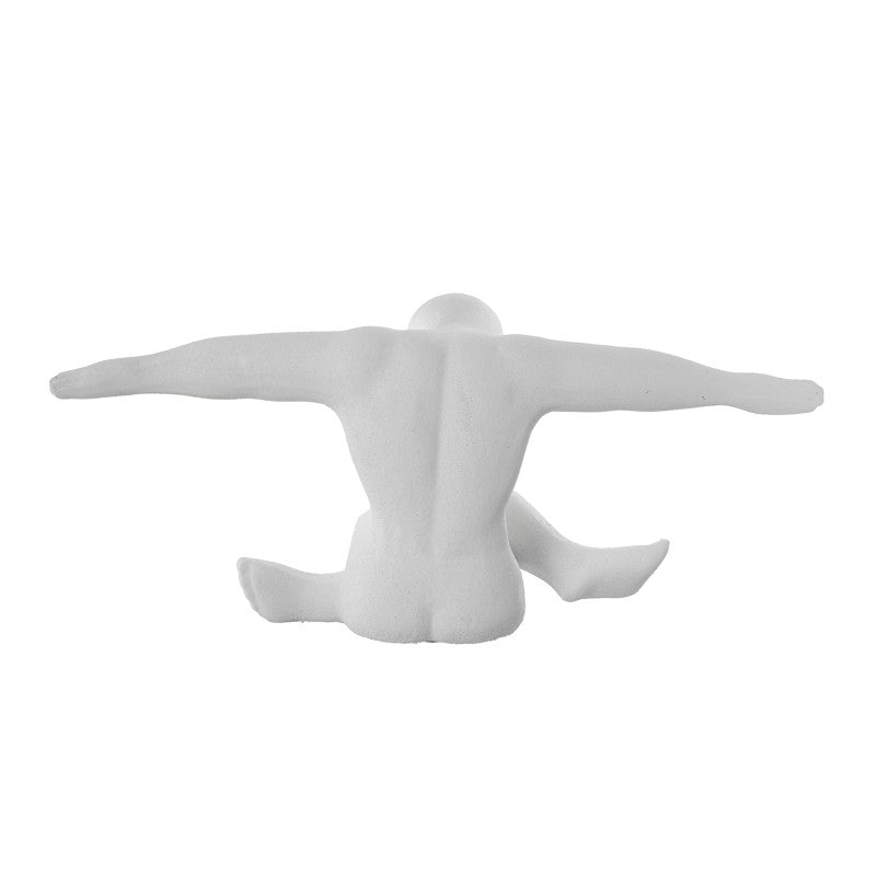 Escultura em cerâmica Atleta branco
