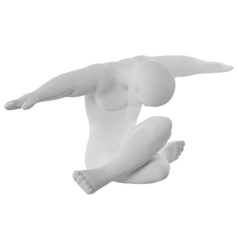 Escultura em cerâmica Atleta branco