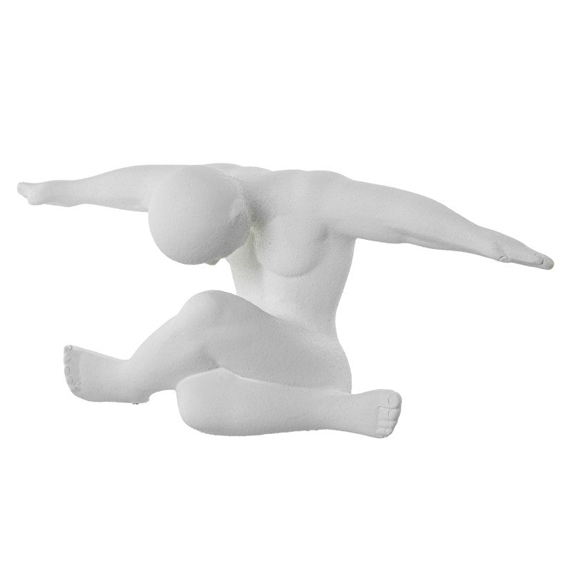 Escultura em cerâmica Atleta branco