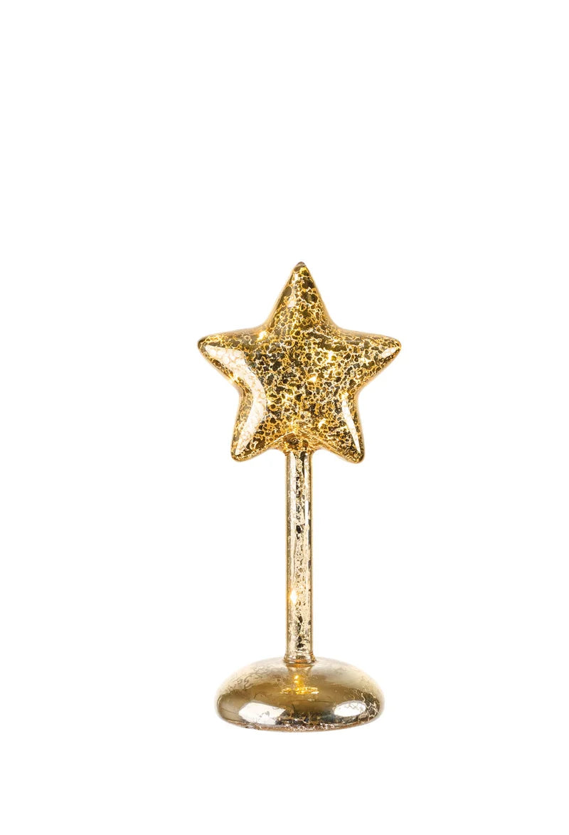 Estrela de Natal decorativa com LED em vidro