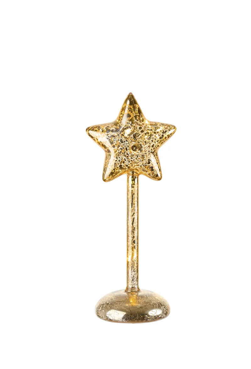 Estrela de Natal decorativa com LED em vidro