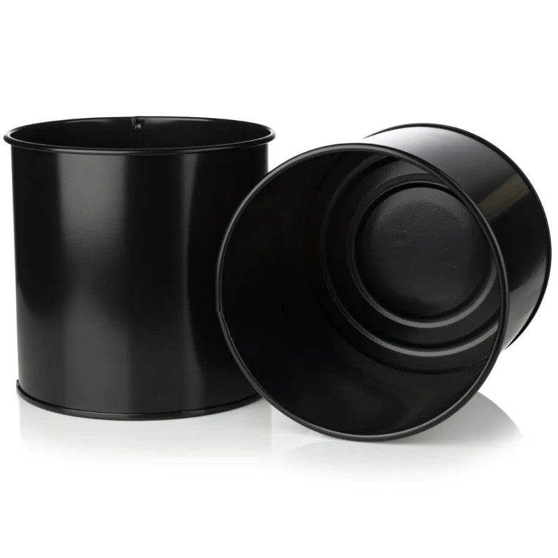 Floreira em preto metal com pé alto, 3 uni.