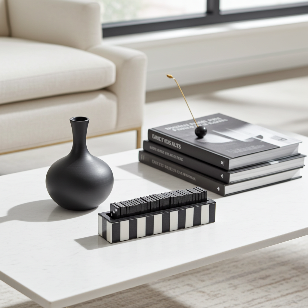 Jogo dominó riscas preto e branco