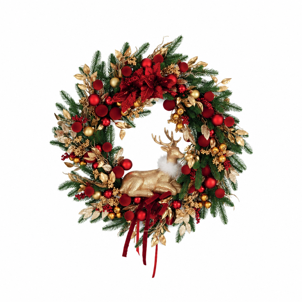 Grinalda de Natal com Rena Royal Forest Ø80 cm