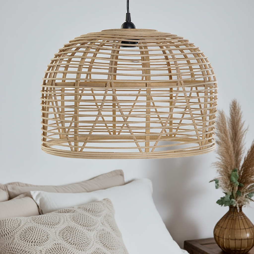 Candeeiro Teto Bambu Natural Ø42cm