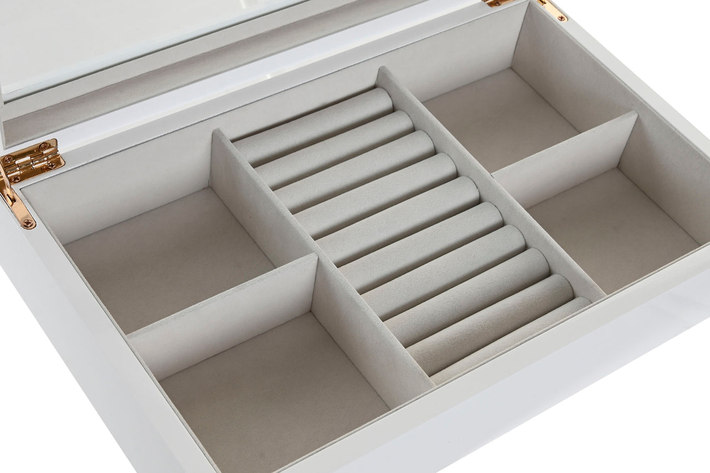 Caixa de jóias Elegance branco e vidro