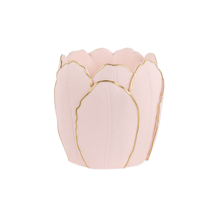 Jarra Tulipa rosa e dourada