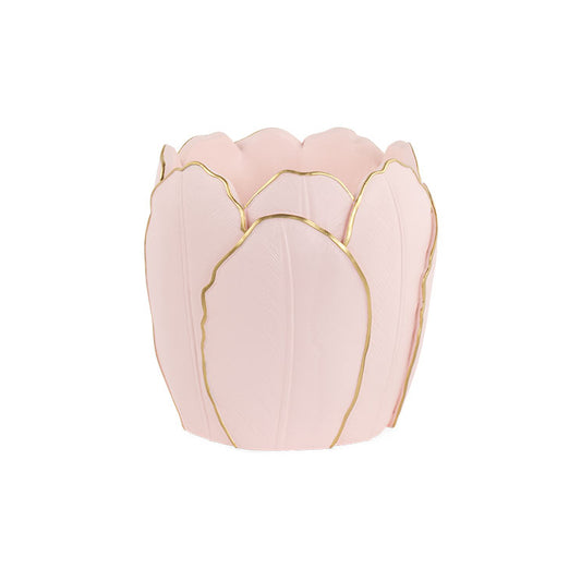 Jarra Tulipa rosa e dourada