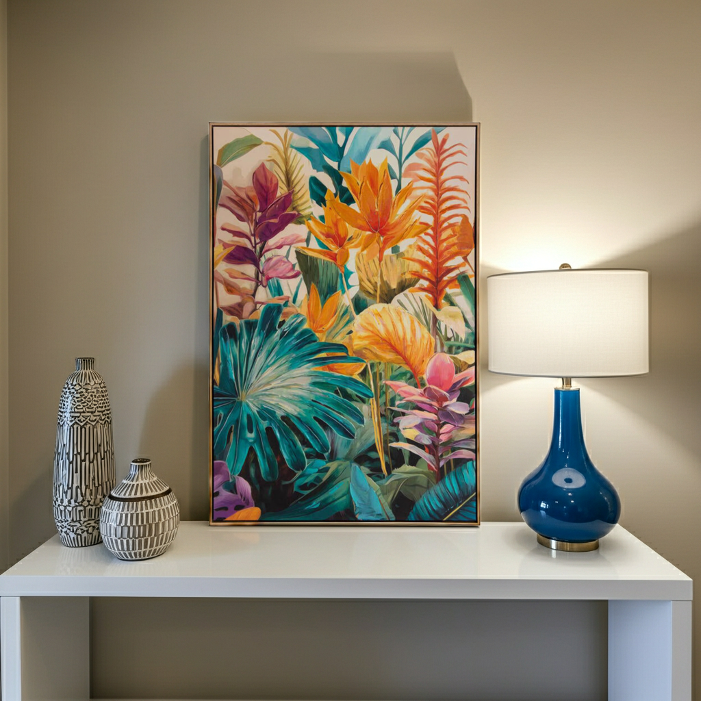 Quadro tropical colorido 83x123cm