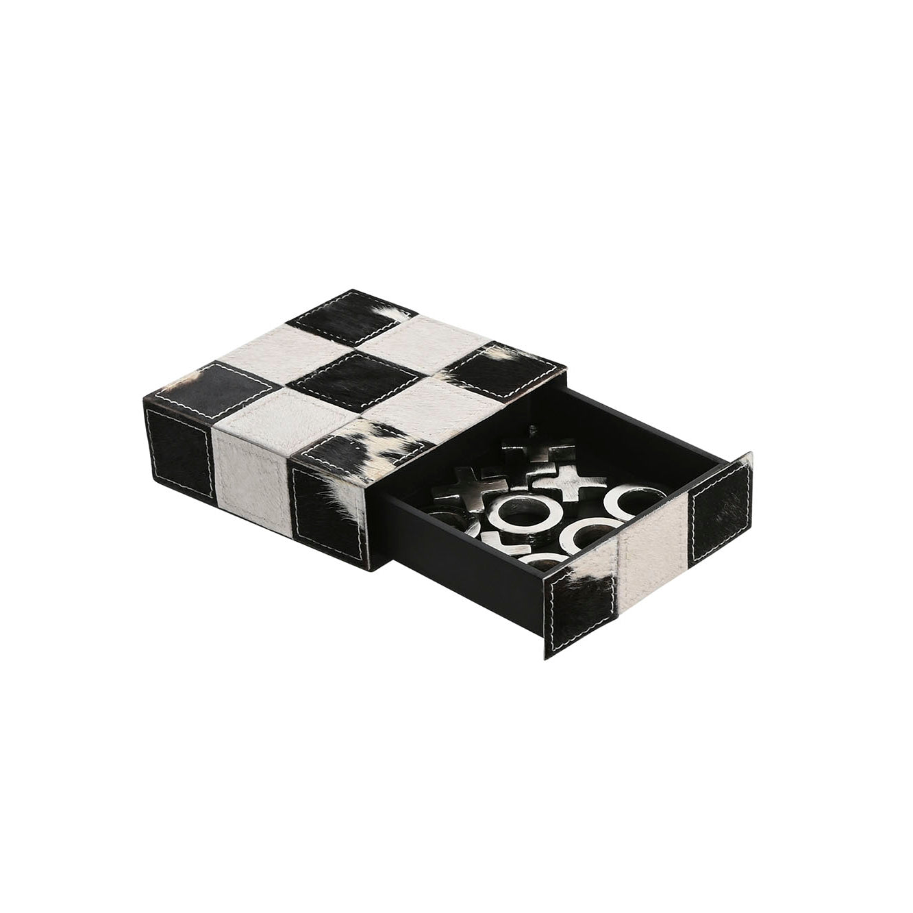 Jogo do Galo com caixa de pele preto