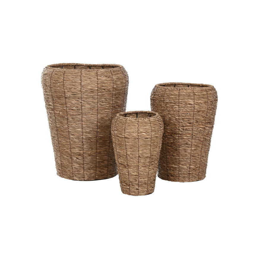 Vasos Liris fibra natural castanho, 3 uni.
