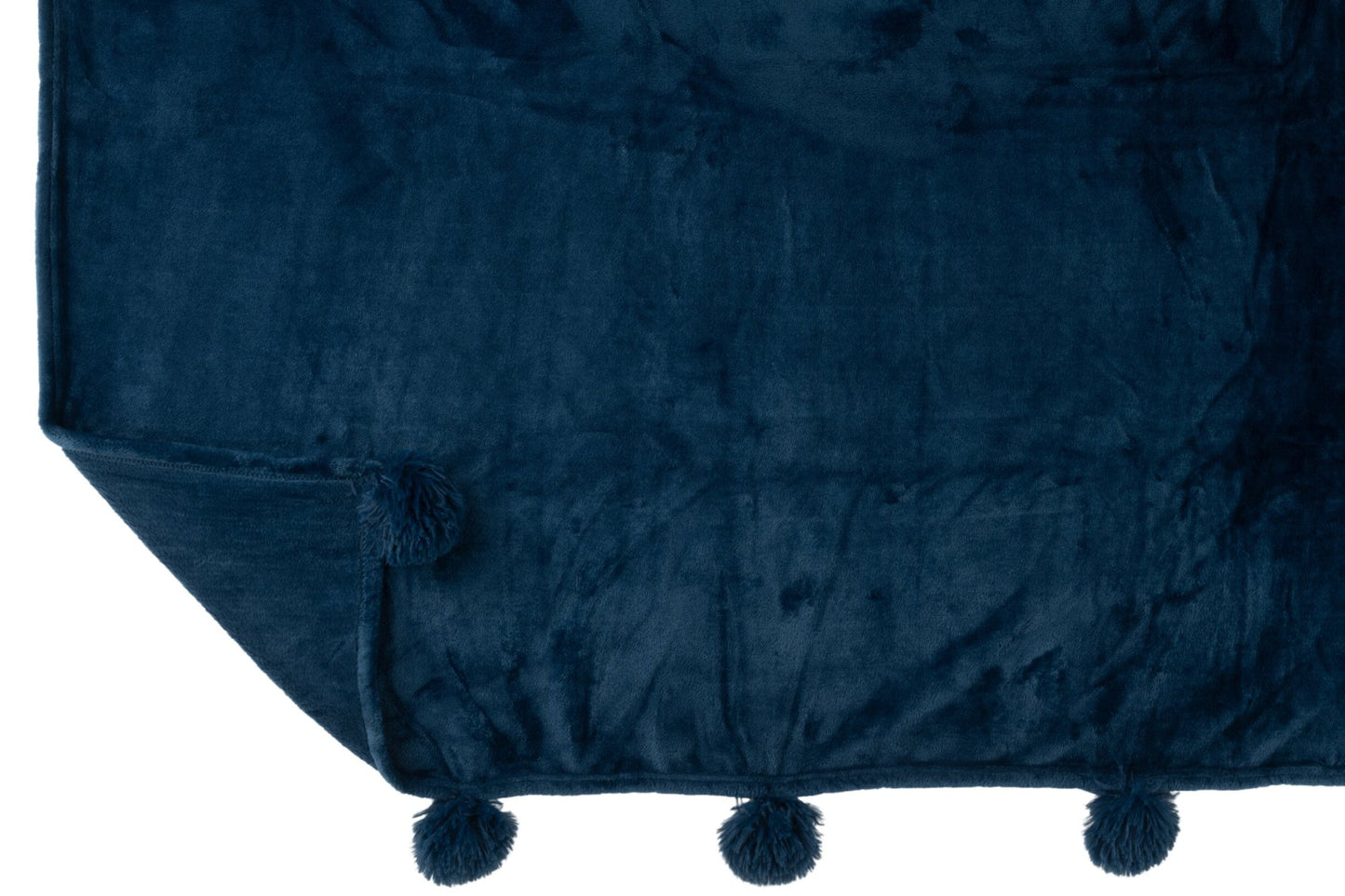Manta Pompons azul escuro