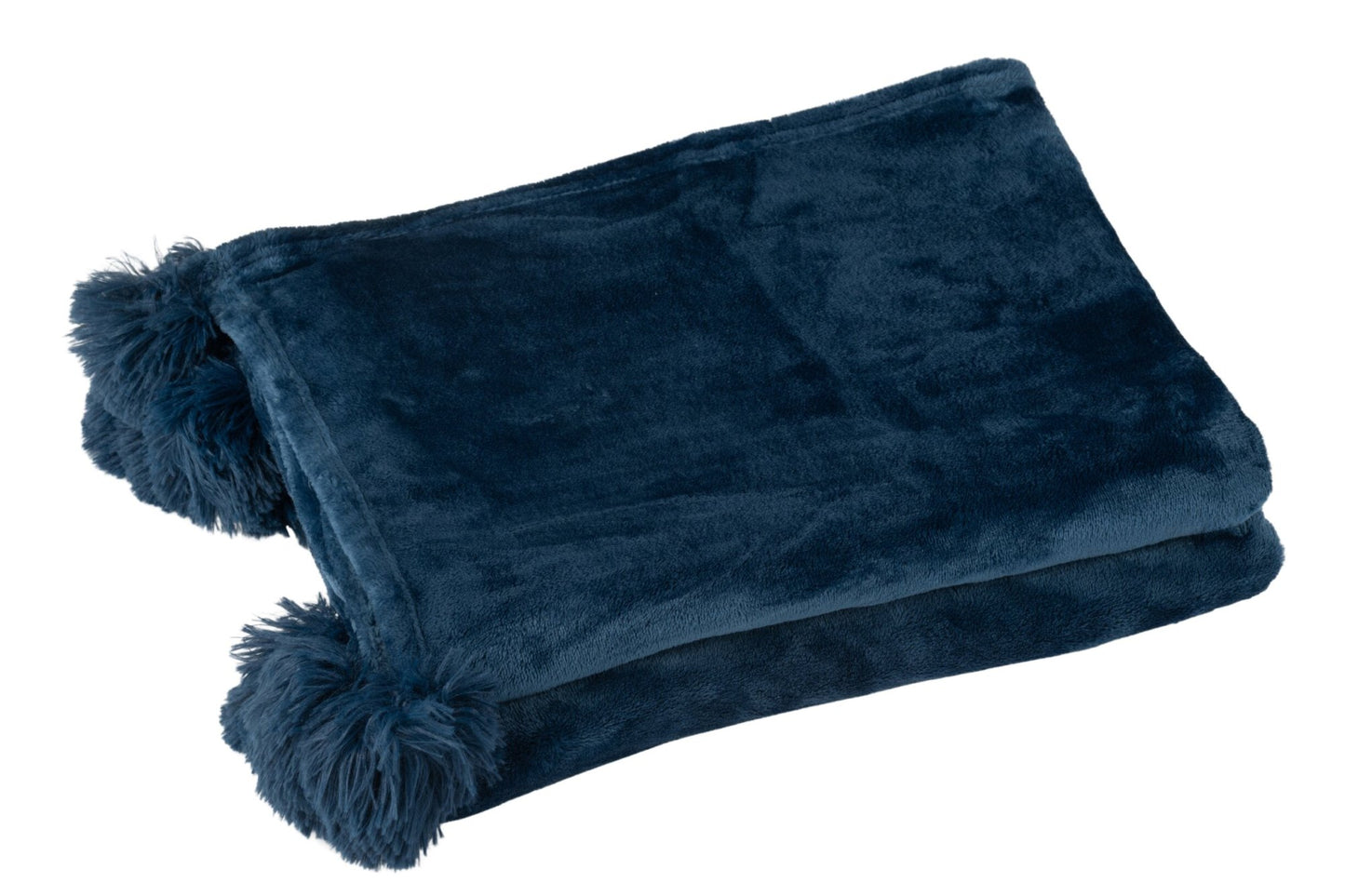 Manta Pompons azul escuro