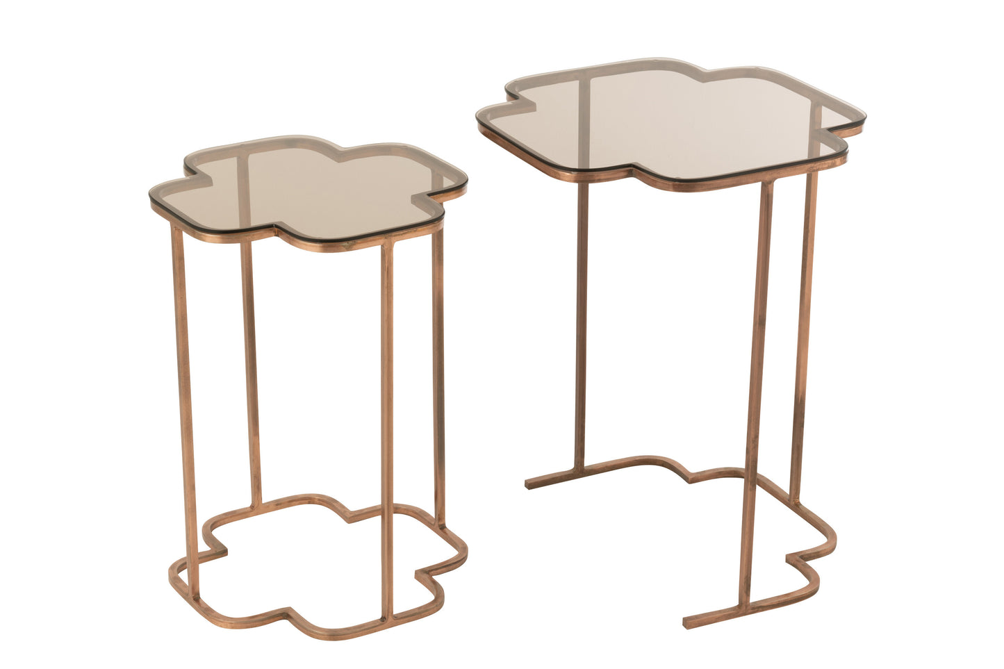 Mesas de apoio em metal cobre, 2 uni.