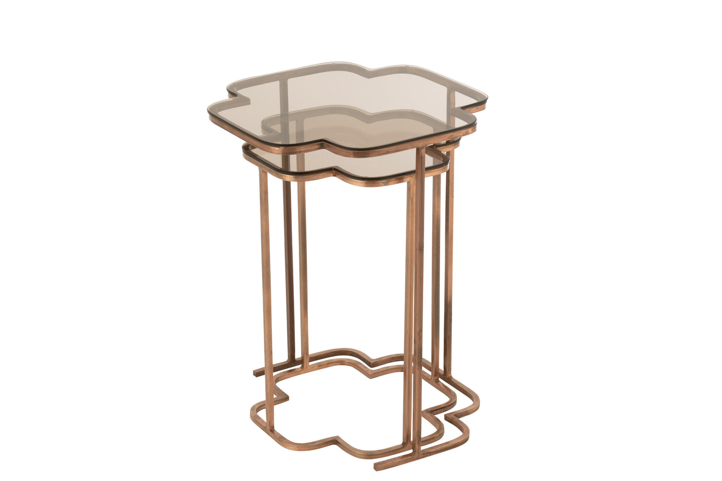 Mesas de apoio em metal cobre, 2 uni.