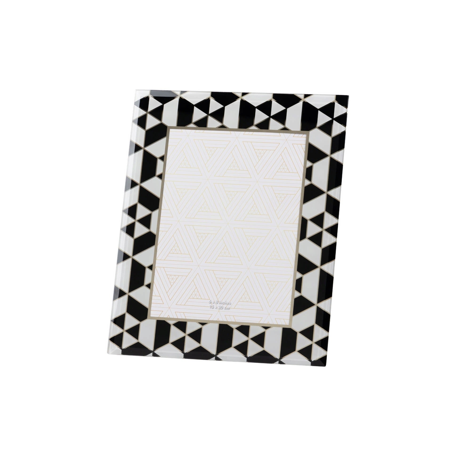 Moldura Geo branco e preto 20x15 cm
