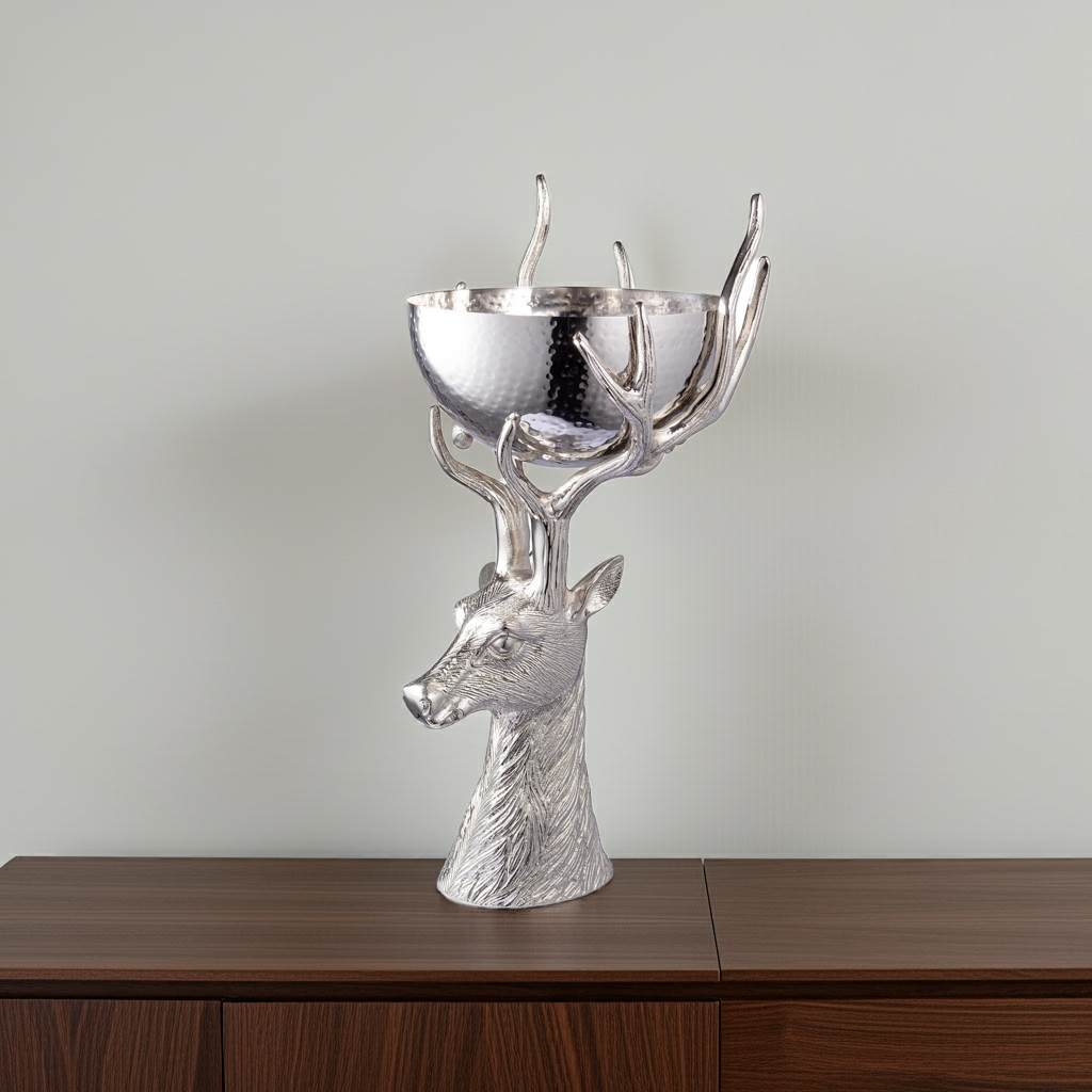 Escultura e taça Rena Blitzen