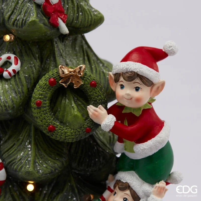Árvore de Natal Musical, Elfos a decorar com luz