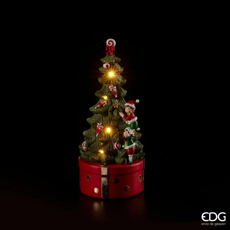 Árvore de Natal Musical, Elfos a decorar com luz