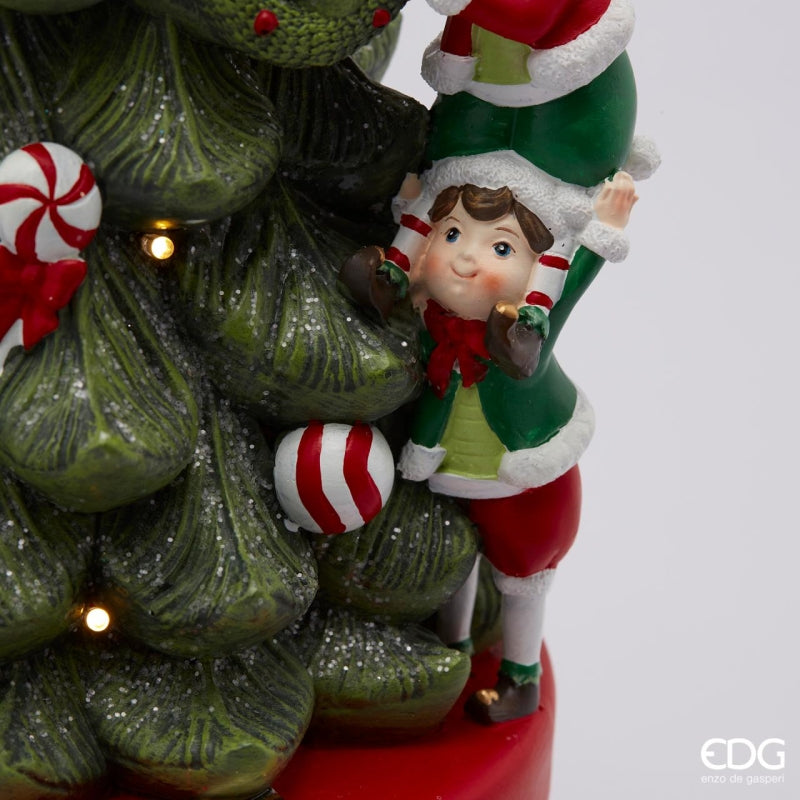 Árvore de Natal Musical, Elfos a decorar com luz