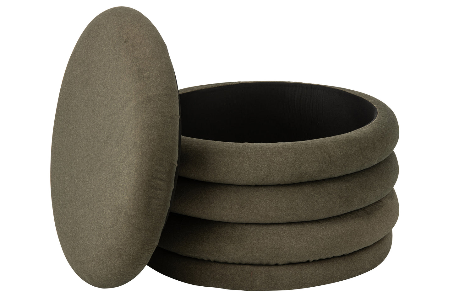 Pufe Mich Veludo Verde Escuro com Arrumação