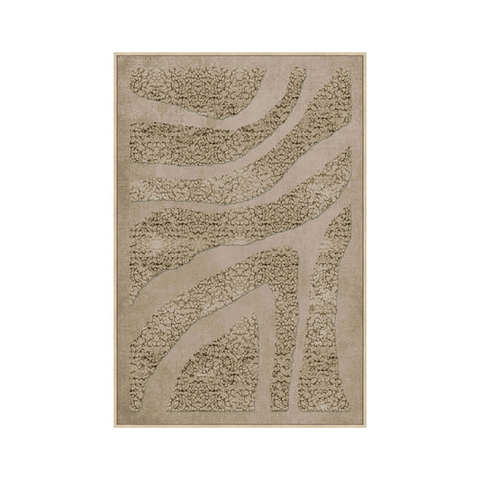 Quadro texturado em tecido e bege com moldura em madeira 80x120 cm