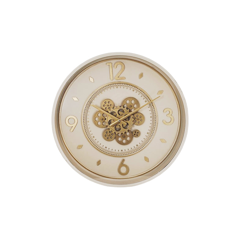 Relógio de Parede bege e dourado 55cm