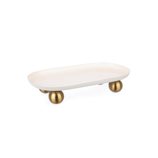 Tabuleiro Donya branco com bases douradas