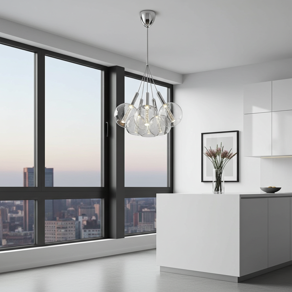 Candeeiro teto Eire cromado