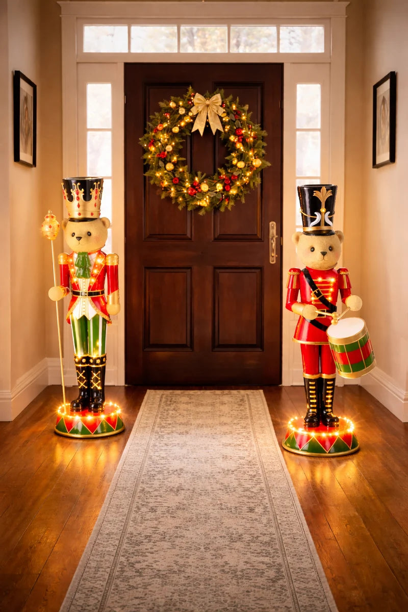Ursinho Guarda Real de Natal com LED