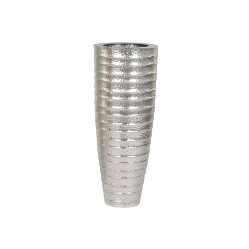 Vaso grande em metal prateado 88 cm