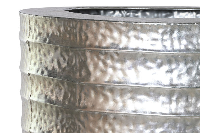 Vaso grande em metal prateado 88 cm