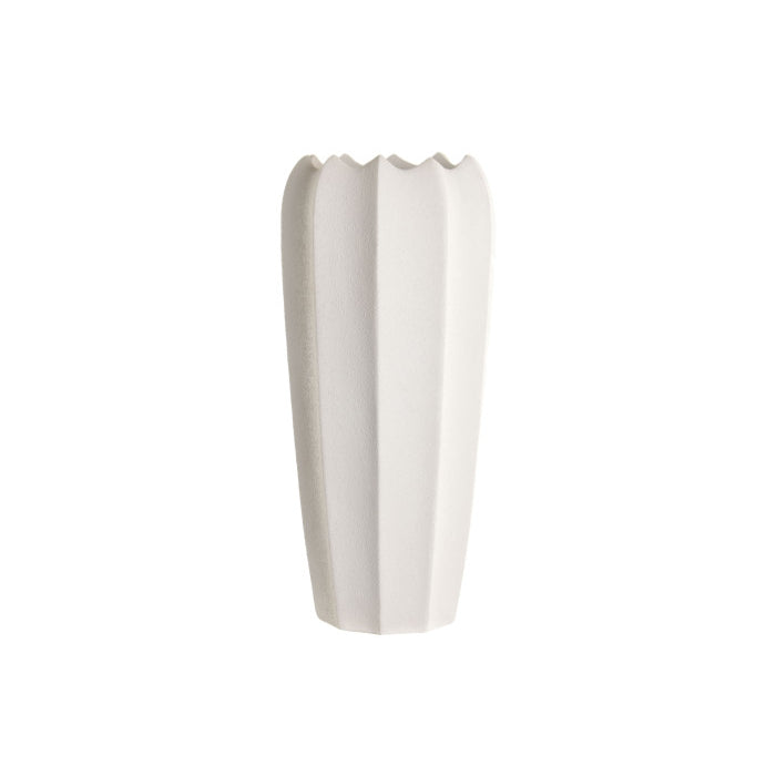 Vaso texturado branco em fibra de vidro 85 cm
