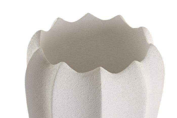 Vaso texturado branco em fibra de vidro 85 cm