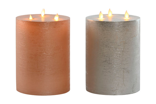 Vela LED em resina com 3 LED 20 cm