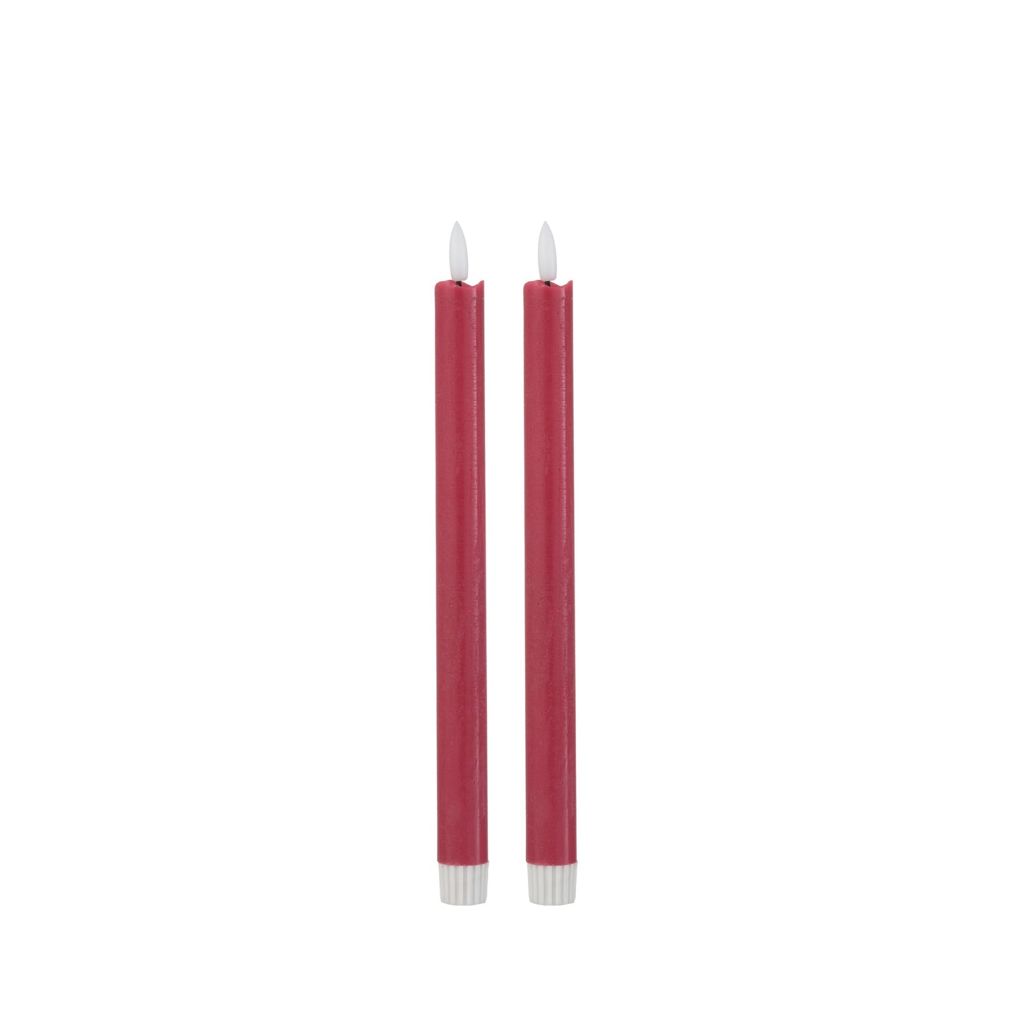 Velas longas vermelhas a pilhas, 2 uni.