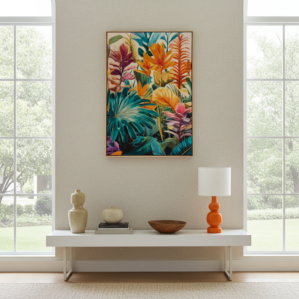 Quadro tropical colorido 83x123cm