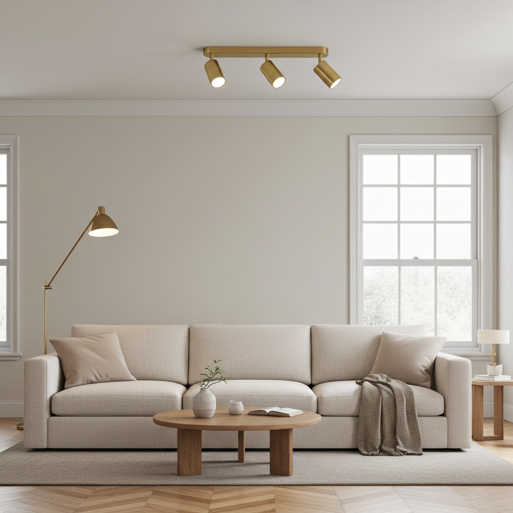 Projetor Andy c/3 focos dourado