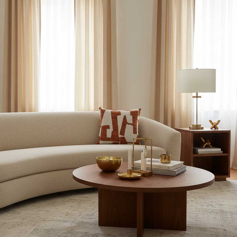 Ambiente 1 - Sala Bege Elegante