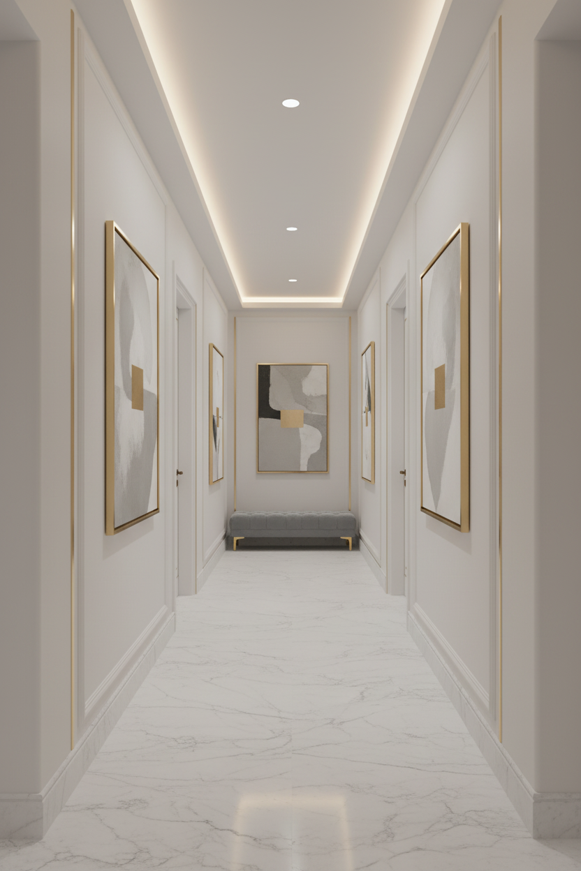 Banco no fundo do corredor