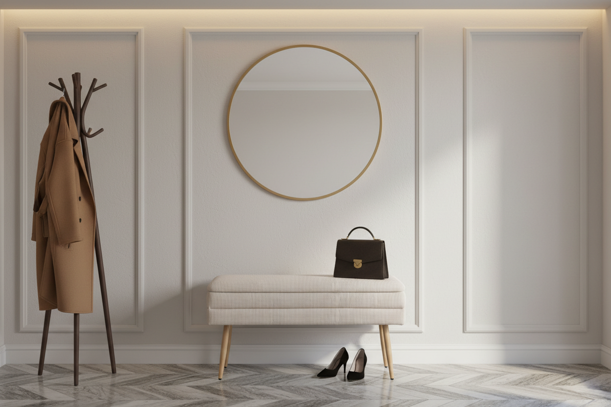 Banco Olga em hall de entrada elegante