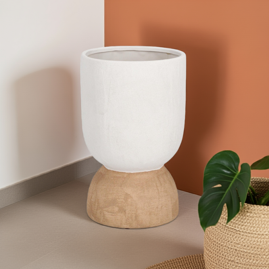 Vaso Hector branco e terracota